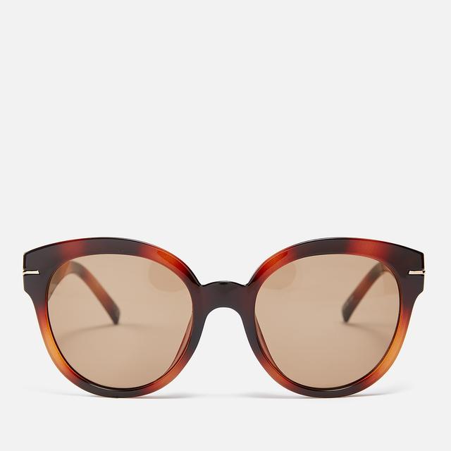 Le Specs Capacious Acetate Round-Frame Sunglasses Brown on Productcaster.