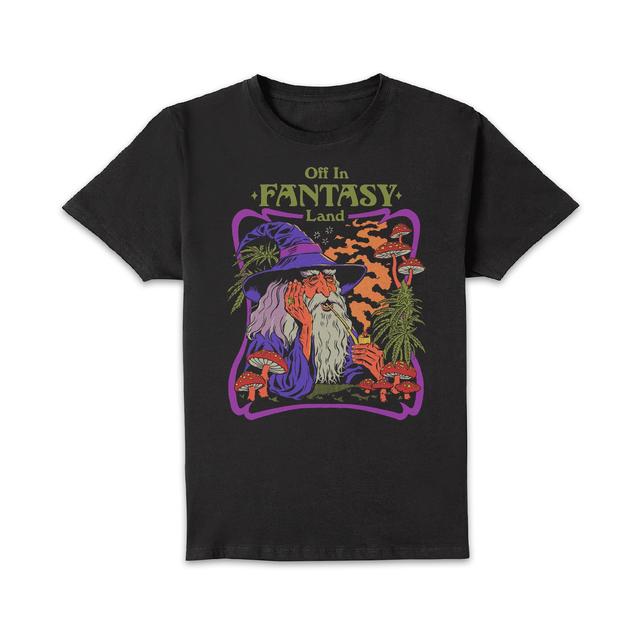 Steven Rhodes Off In A Fantasy Land Unisex T-Shirt - Black - XS on Productcaster.