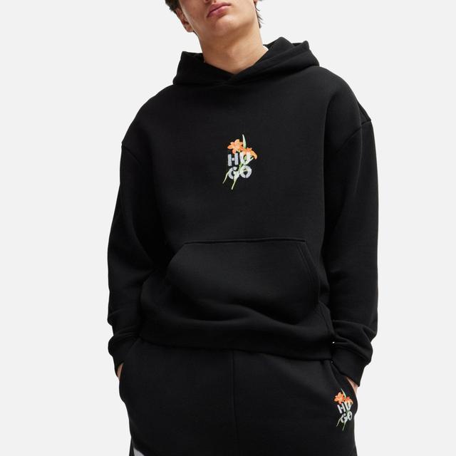 HUGO Diblossomy Cotton-Blend Jersey Floral Hoodie - L on Productcaster.