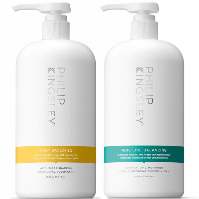 Philip Kingsley Body Building Shampoo 1000ml and Moisture Balancing Conditioner 1000ml Duo on Productcaster.