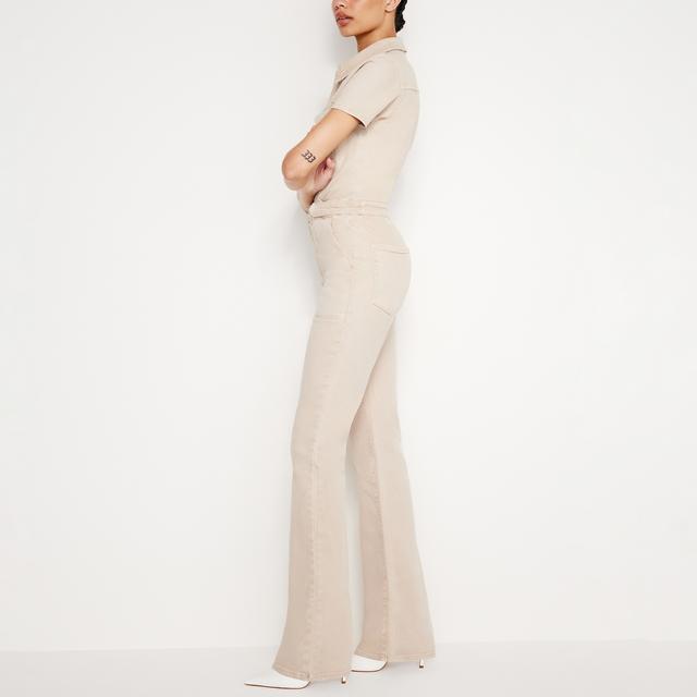 Good American Women's Fit For Success Bootcut Jumpsuit - Sand004 - L on Productcaster.