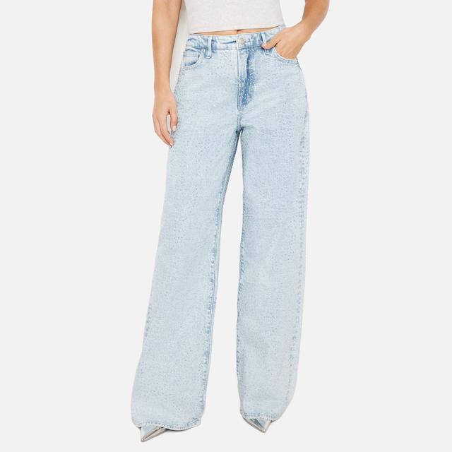 Good American Good Ease Sequinned Denim Jeans - US 10/UK 14 on Productcaster.