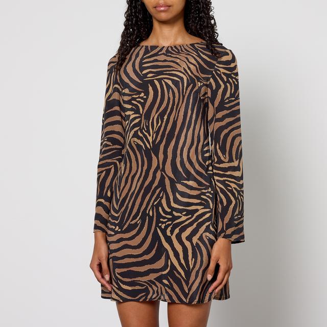 RIXO Animal-Print Ridley Silk Dress - UK 12 on Productcaster.