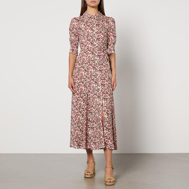 RIXO Bloom Floral-Print Satin Maxi Dress - UK 6 on Productcaster.