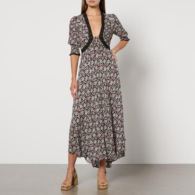 RIXO Amina Floral-Print Satin-Silk Maxi Dress - UK 10 on Productcaster.