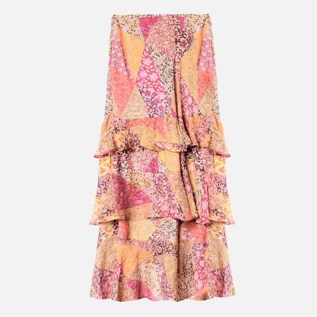 RIXO Preslee Printed Crepe De Chine Midi Skirt - UK 8 on Productcaster.