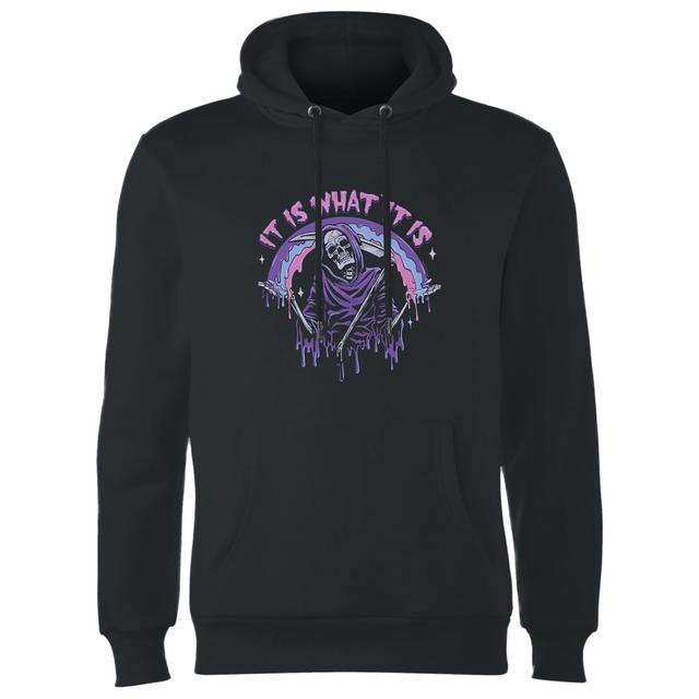 Threadless - It Is What It Is - Grim Reaper Drip Hoodie - Black - S on Productcaster.