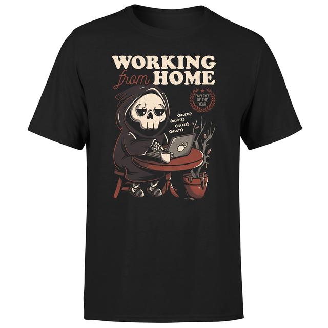 Threadless - Working From Home Unisex T-Shirt - Black - L on Productcaster.