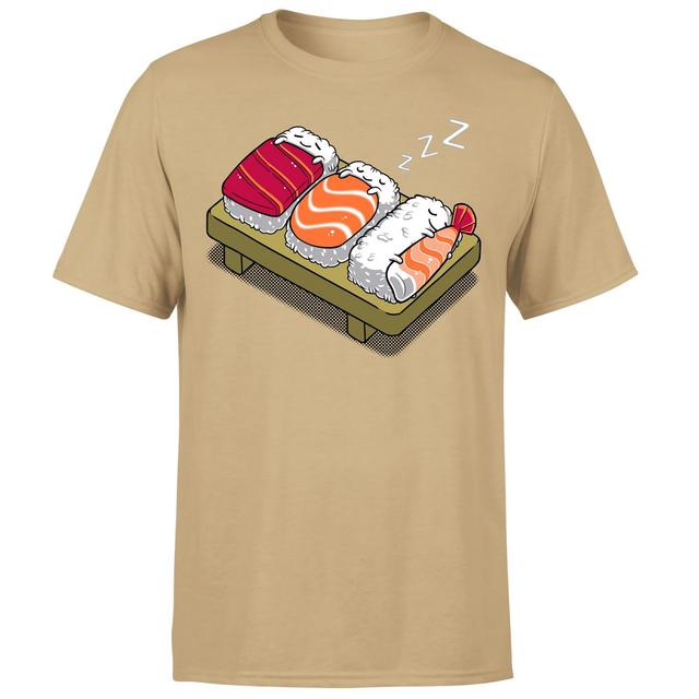 Threadless - Sleepy Sushi Unisex T-Shirt - Tan - XS on Productcaster.