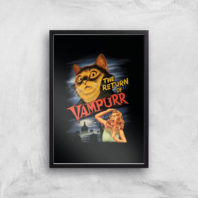 Threadless - The Return Of Vampurr Giclee Art Print - A4 - Black Frame on Productcaster.