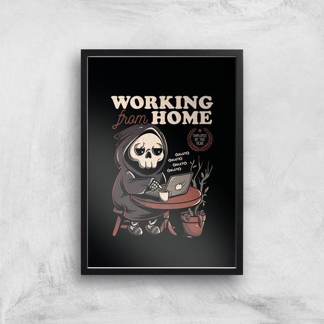 Threadless - Working From Home Giclee Art Print - A2 - White Frame on Productcaster.