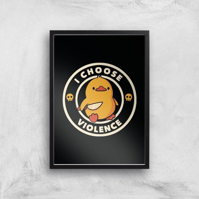 Threadless - I Choose Violence Giclee Art Print - A2 - Wooden Frame on Productcaster.