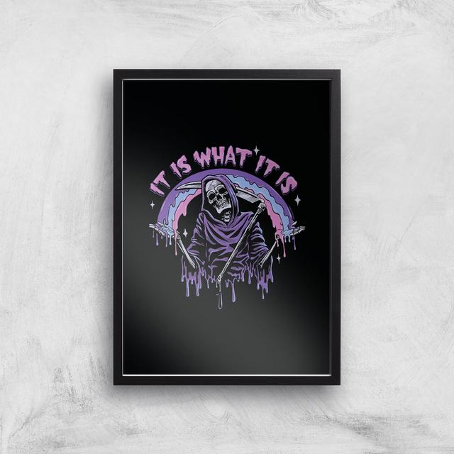 Threadless - It Is What It Is Giclee Art Print - A4 - Wooden Frame on Productcaster.