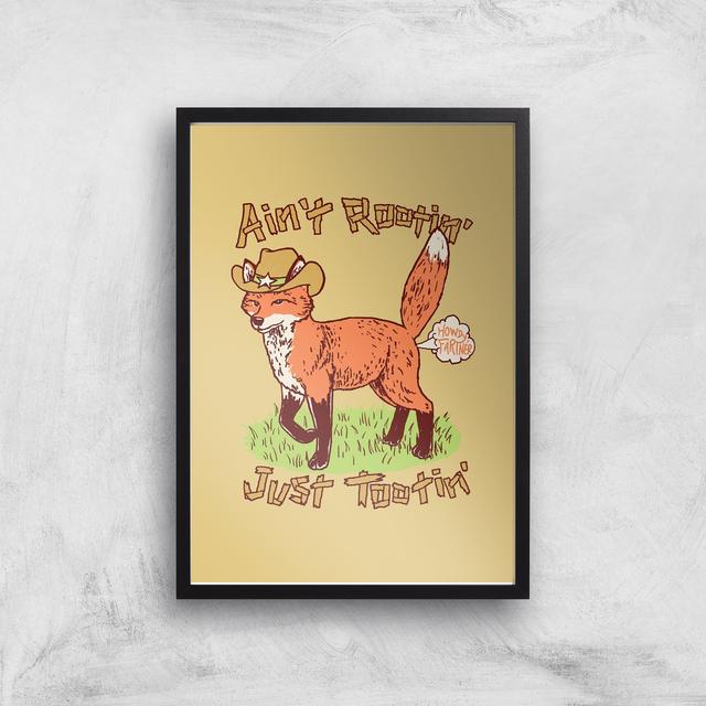 Threadless - Ain't Rootin' Just Tootin' Giclee Art Print - A3 - White Frame on Productcaster.