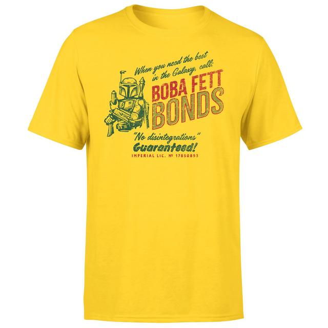 Star Wars Boba Fett Bonds Unisex T-Shirt - Yellow - XS on Productcaster.