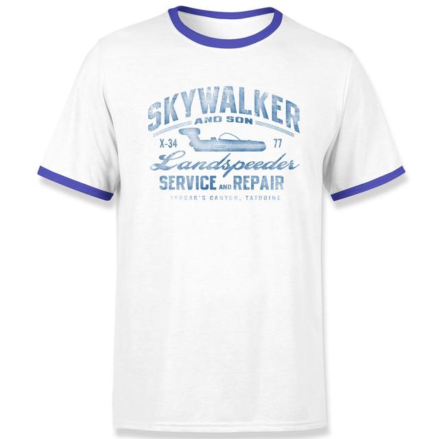 Star Wars Skywalker Landspeeder Repair Unisex Ringer T-Shirt - White/Navy - M on Productcaster.