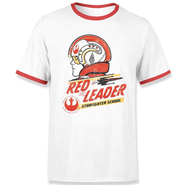 Star Wars Starfighter School Unisex Ringer T-Shirt - White/Red - S on Productcaster.