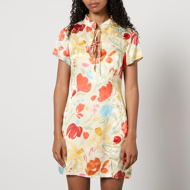 Kitri Gretchen Floral-Print Satin-Jacquard Mini Dress - UK 8 on Productcaster.