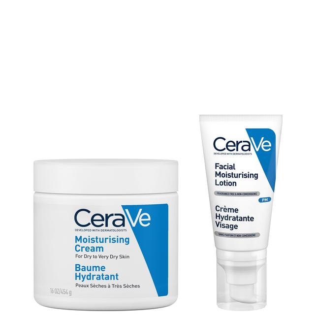 CeraVe Evening Moisturising Routine for Dry Skin, Face and Body Moisturiser with Hyaluronic Acid on Productcaster.