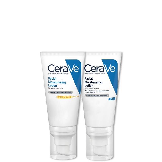 CeraVe Day & Night Facial Moisturising Duo for Dry Skin with SPF 50 and Niacinamide on Productcaster.