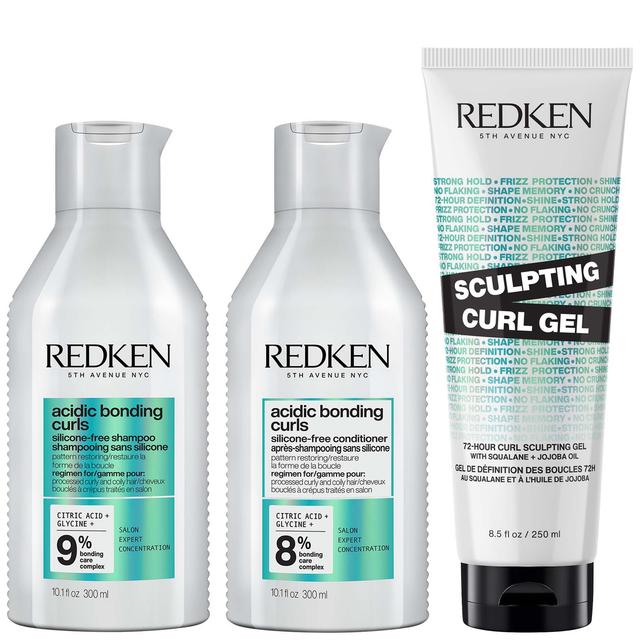 Redken Acidic Bonding Curls Shampoo Conditioner and Sculpting Curl Gel Bonding Care Bundle for Curls and Coils on Productcaster.