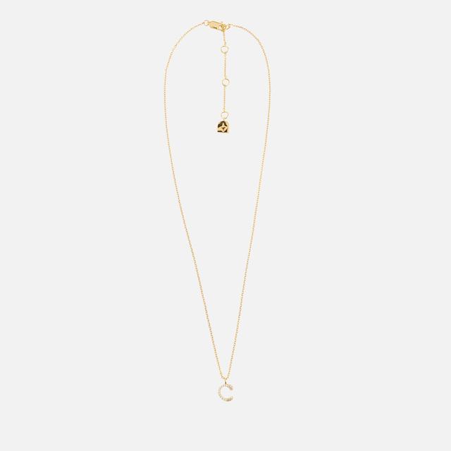 Astrid & Miyu Initial Pavé 18K Gold-Plated Necklace on Productcaster.