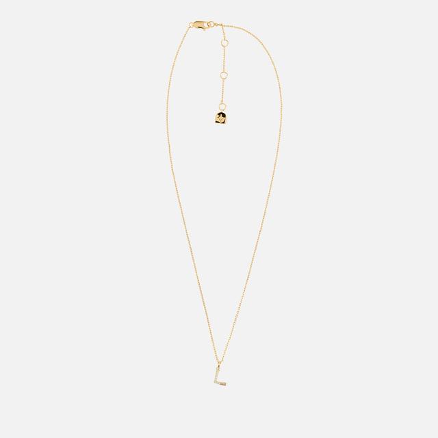 Astrid & Miyu Initial Pavé 18K Gold-Plated Necklace on Productcaster.