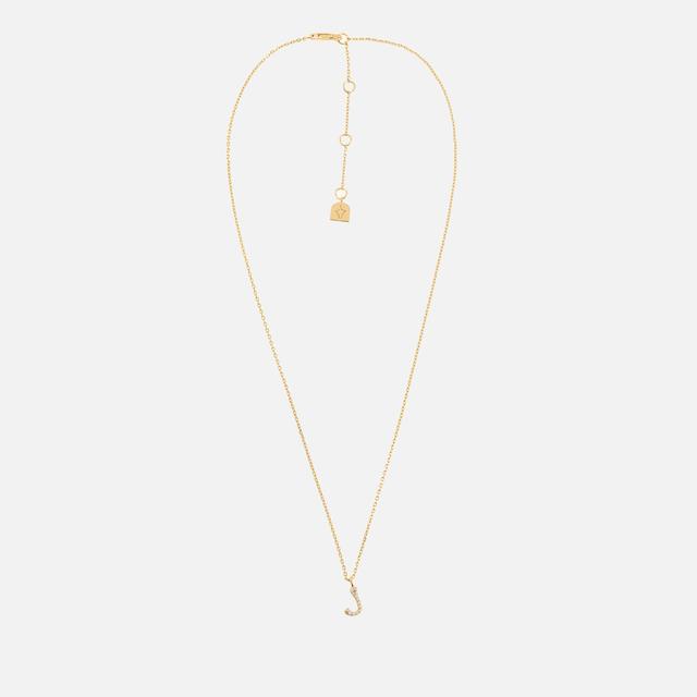 Astrid & Miyu Initial Pavé 18K Gold-Plated Necklace on Productcaster.