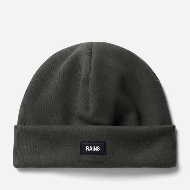 RAINS Rib-Knit Fleece-Lined Beanie Green on Productcaster.