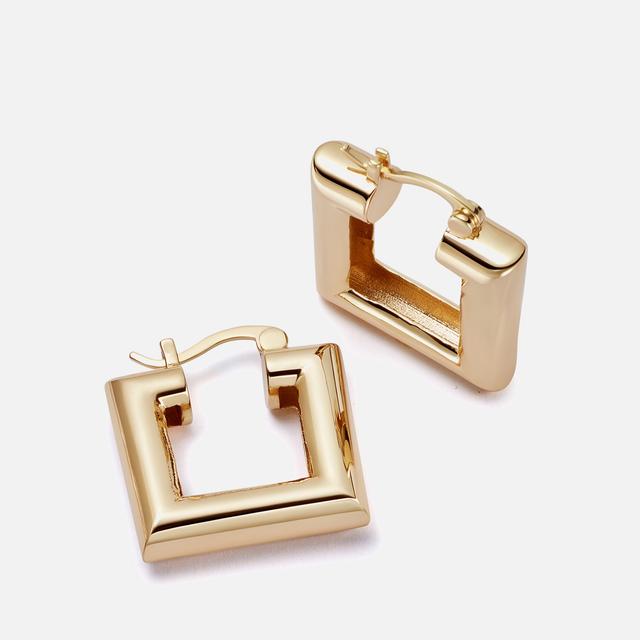 Daisy London X Polly Sayer Gold-Plated Chubby Square Earrings on Productcaster.