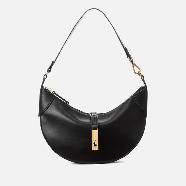 Polo Ralph Lauren Small Leather Shoulder Bag Black on Productcaster.