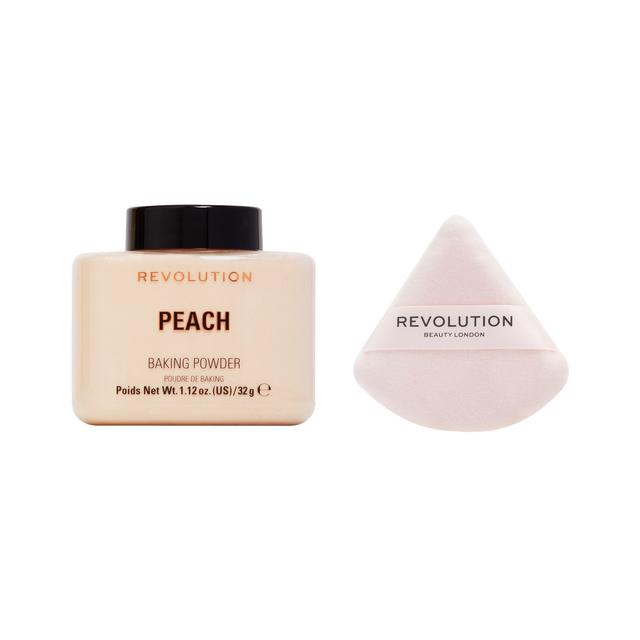 Makeup Revolution Baking Powder and Powder Puff Duo - Peach on Productcaster.