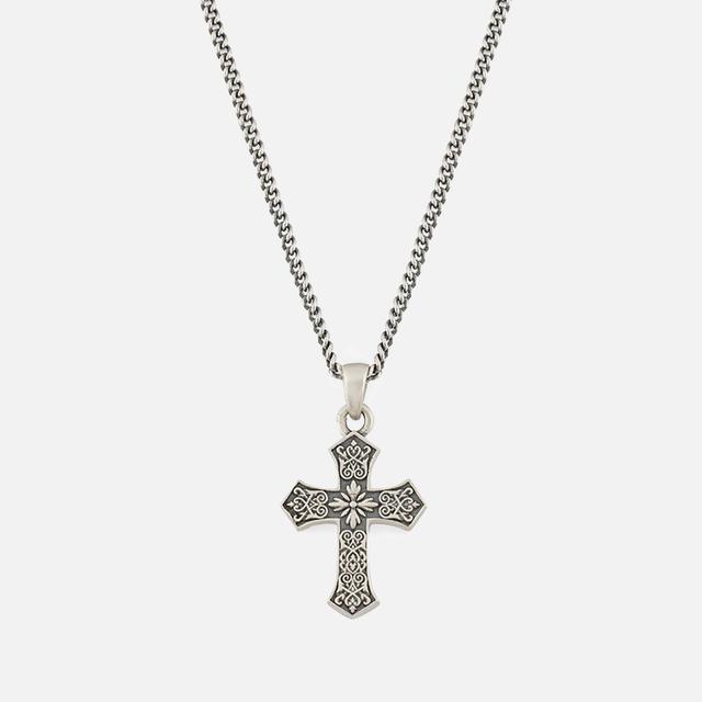 Serge DeNimes Men's 925 Sterling Silver Gothic Cross Necklace - Silver on Productcaster.