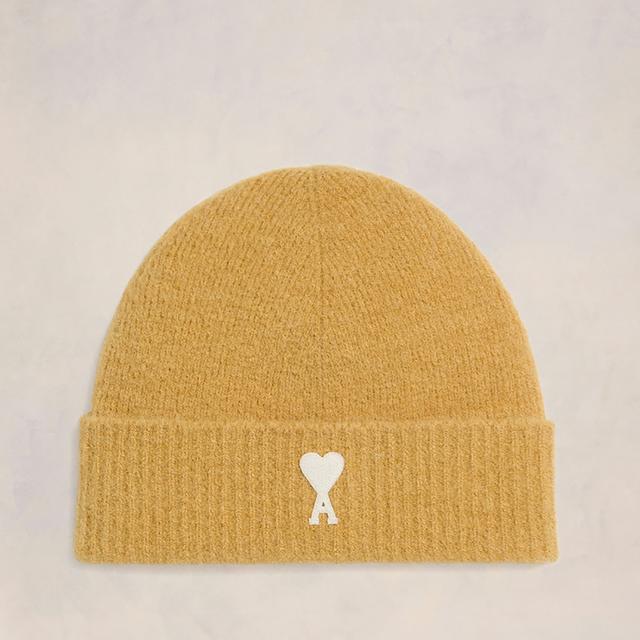 AMI Off White Adc Ribbed Alpaca-Blend Beanie Yellow on Productcaster.