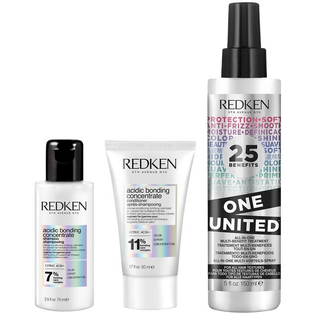 Redken Acidic Bonding Concentrate Shampoo and Conditioner with One United Spray Bundle for Healthy Looking Hair on Productcaster.