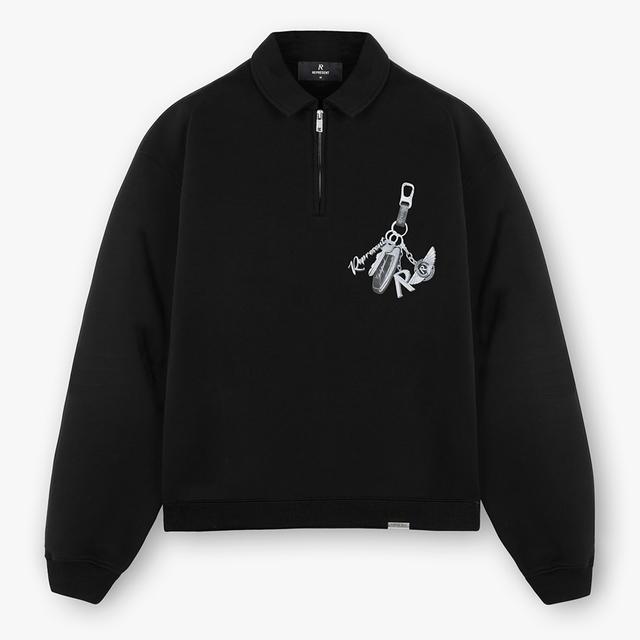 REPRESENT Men's Keys To The Club Quarter Zip Sweatshirt - Jet Black - XXL on Productcaster.