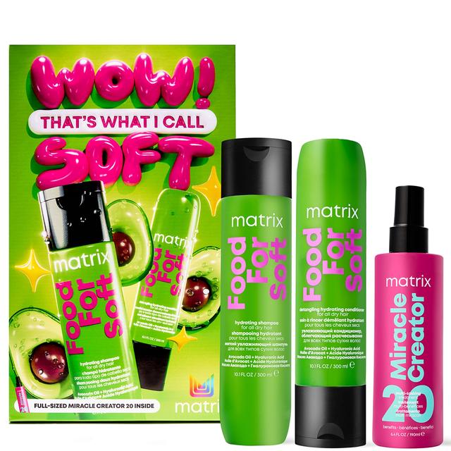 Matrix Food for Soft Hydrating Shampoo, Conditioner and Miracle Creator Leave-in Spray Haircare Gift Set for Dry Hair on Productcaster.