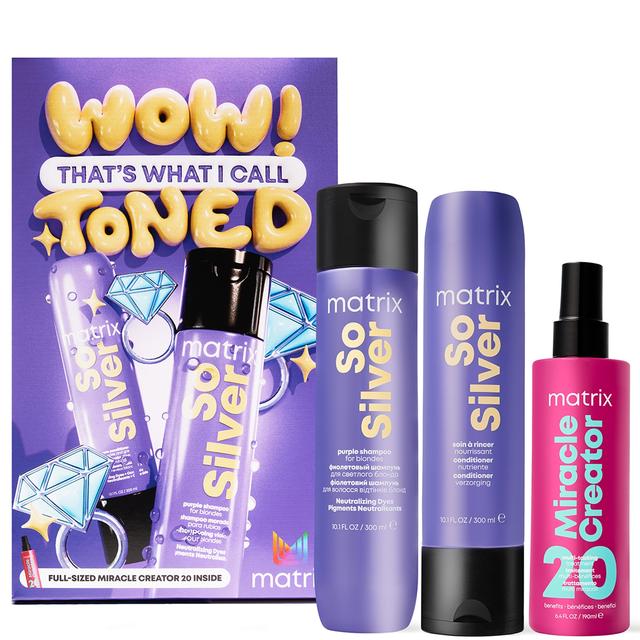 Matrix So Silver Purple Shampoo, Conditioner and Miracle Creator Gift Set for Blonde and Grey Hair (Worth £47) on Productcaster.