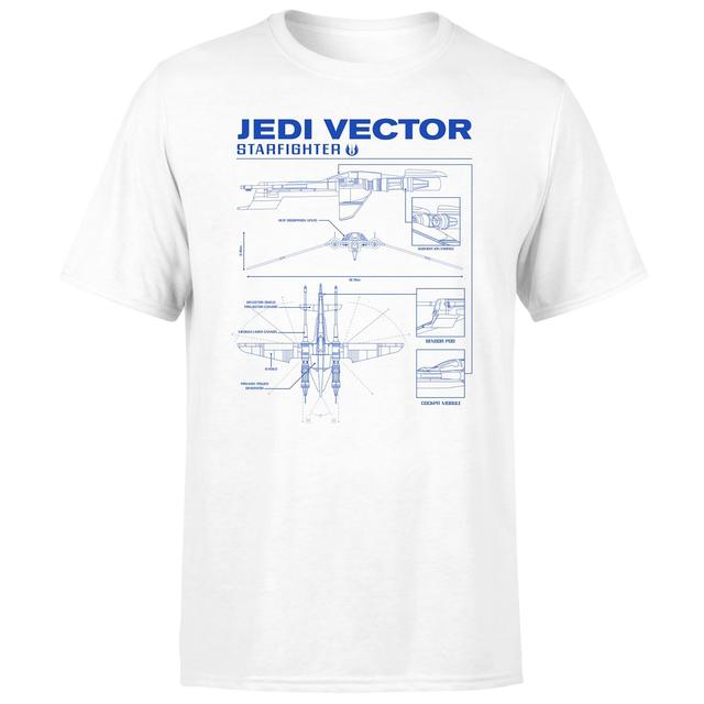 Star Wars Vector Schematic Unisex T-Shirt - White - 5XL on Productcaster.