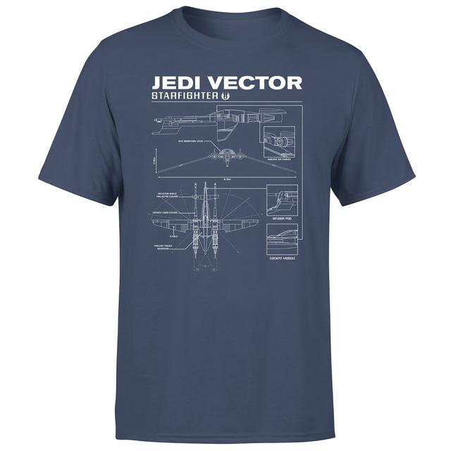 Star Wars Vector Schematic-1 Unisex T-Shirt - Navy - XL on Productcaster.