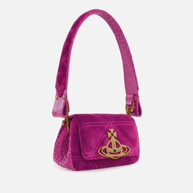 Vivienne Westwood Hazel Small Velour Handbag Purple on Productcaster.