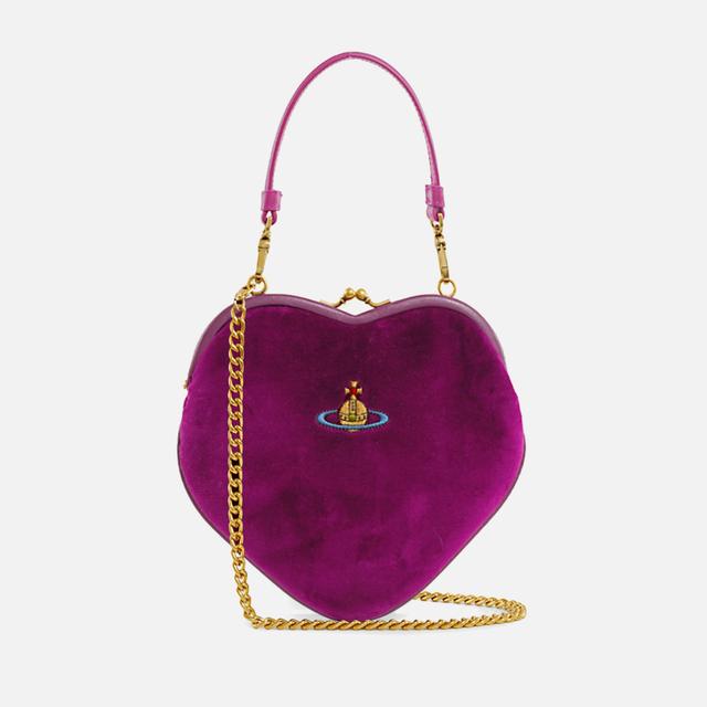 Vivienne Westwood Belle Heart Frame Velvet Purse Purple on Productcaster.