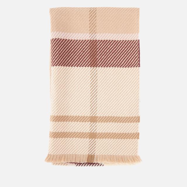 Barbour Blair Tartan Knit Scarf Pink on Productcaster.