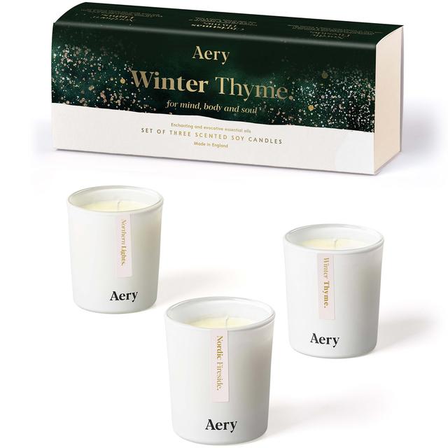 AERY Winter Thyme Gift Set of Three Votive Candles on Productcaster.