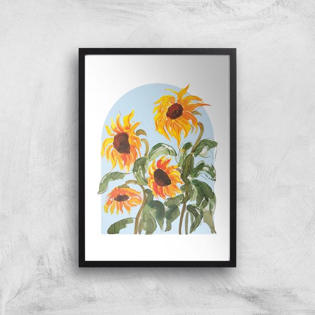 Threadless x IWOOT Sunflower Watercolor Giclee Art Print - A3 - Black Frame on Productcaster.