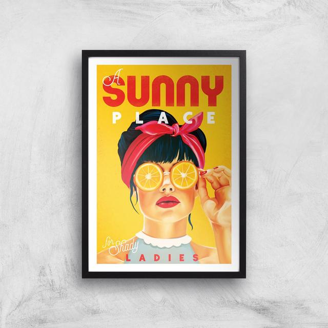 Threadless x IWOOT %22A Sunny Place For Shady Ladies%22 Giclee Art Print - A3 - Black Frame on Productcaster.