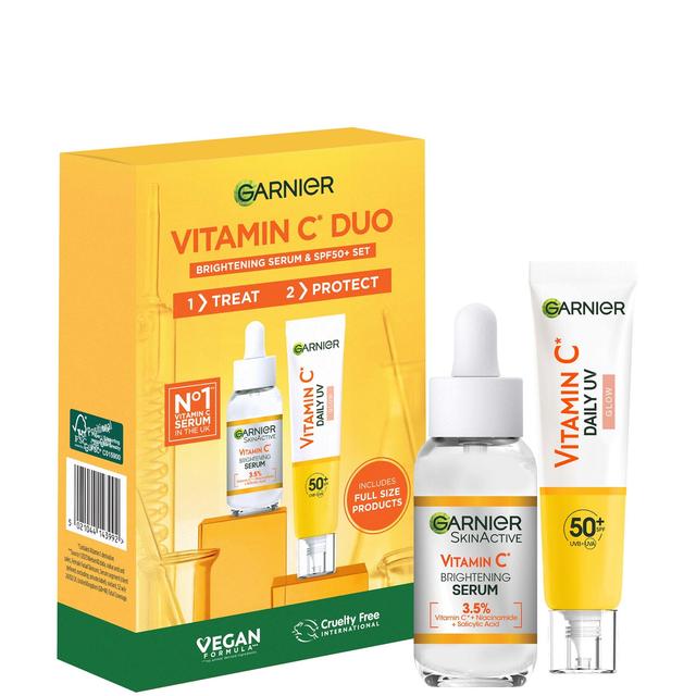 Garnier Vitamin C Brightening Serum & Glow UV Fluid SPF 50+ Face Duo Set on Productcaster.