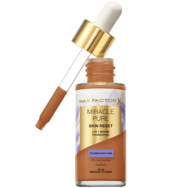 Max Factor Miracle Pure Skin Revival Serum Foundation 30ml (Various Shades) - 85-90 Medium to Deep on Productcaster.