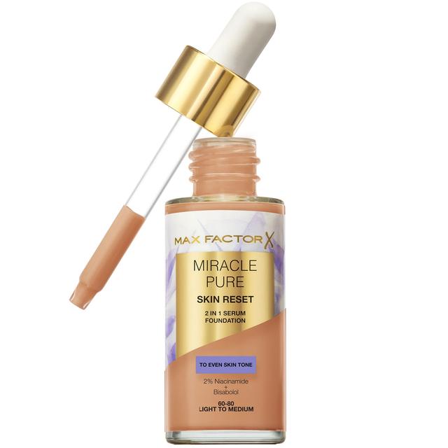 Max Factor Miracle Pure Skin Revival Serum Foundation 30ml (Various Shades) - 60-80 Light to Medium on Productcaster.