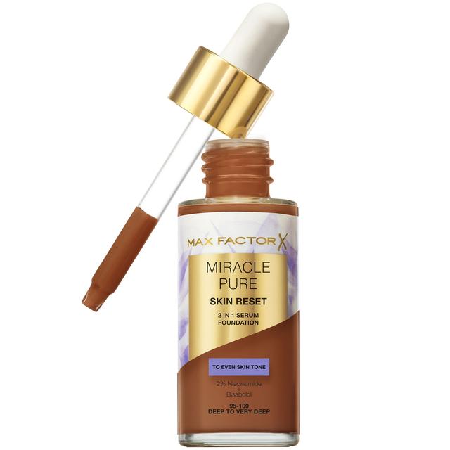 Max Factor Miracle Pure Skin Revival Serum Foundation 30ml (Various Shades) - 95-100 Deep to Very Deep on Productcaster.